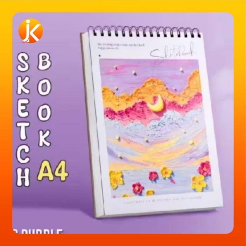 

Sketchbook A4 Aesthetic Buku Gambar Vertikal Jilid Spiral 45 Lembar/90 Halaman