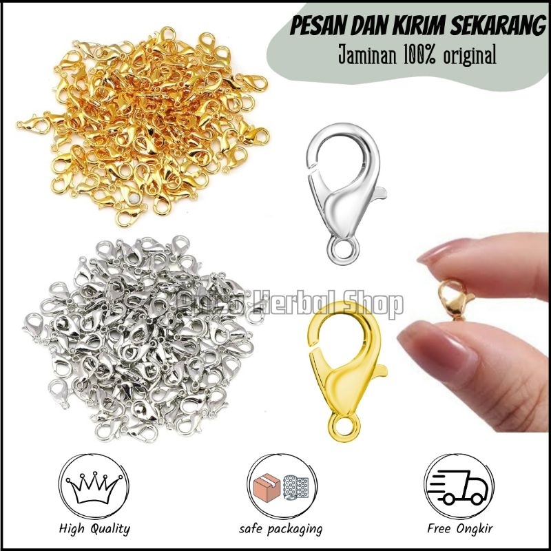 (12 Pcs) Kokot Udang Pengait Udang Lobster Clasp Pengait Kalung