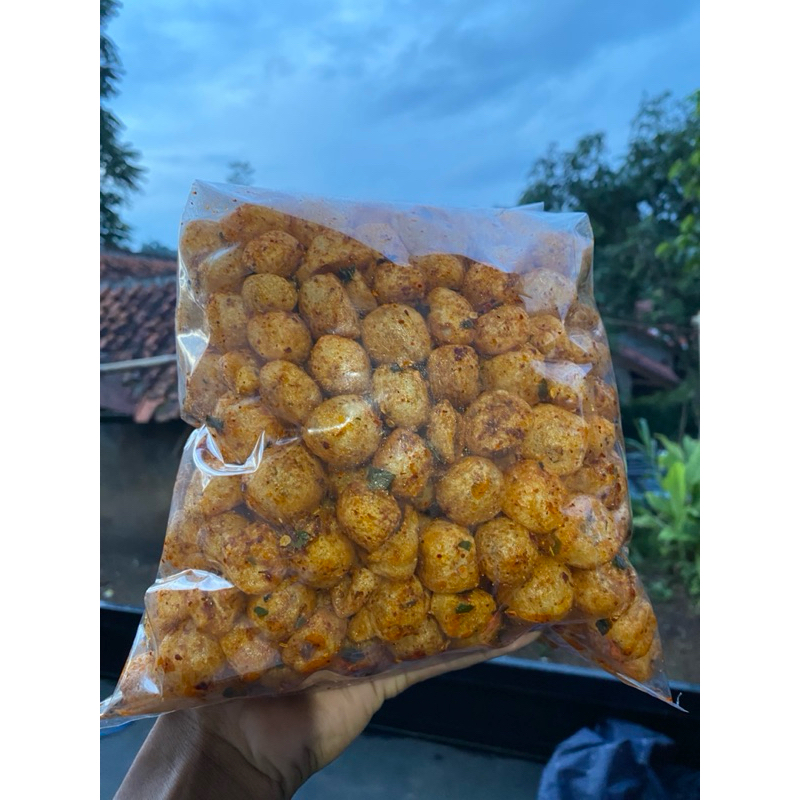 

500 gr cimol kering pedas daun jeruk /endog lewo snack food