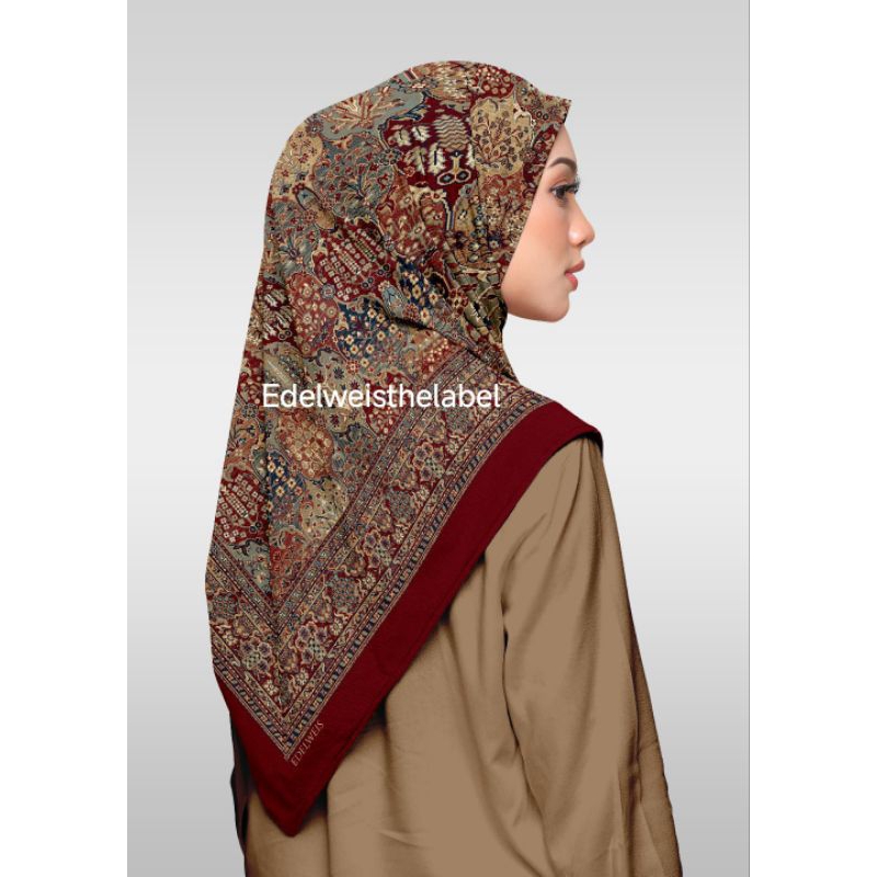 MAROON ETNIC GARDEN/VOAL PREMIUM/115*115/130*130/HIJAB SYARI/HIJAB JUMBO/HIJAB MOTIF