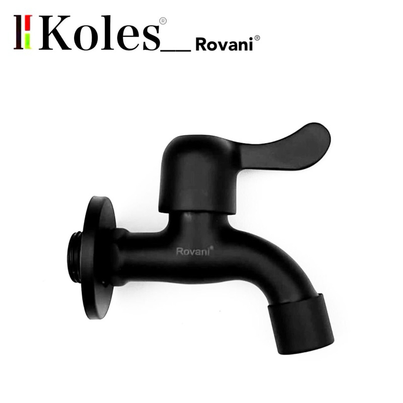 ROVANI 411 Kran Tembok Hitam Kran Wudhu Keran Air Stainless Steel SUS 304