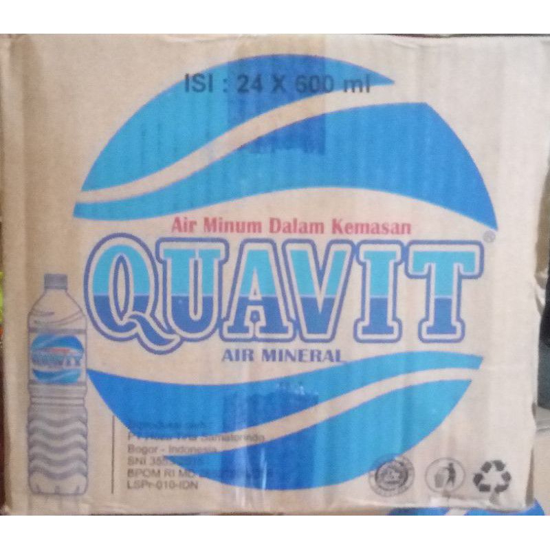 

air minum dalam kemasan quavit tanggung/quavit 600ml 1dus isi 24 botol