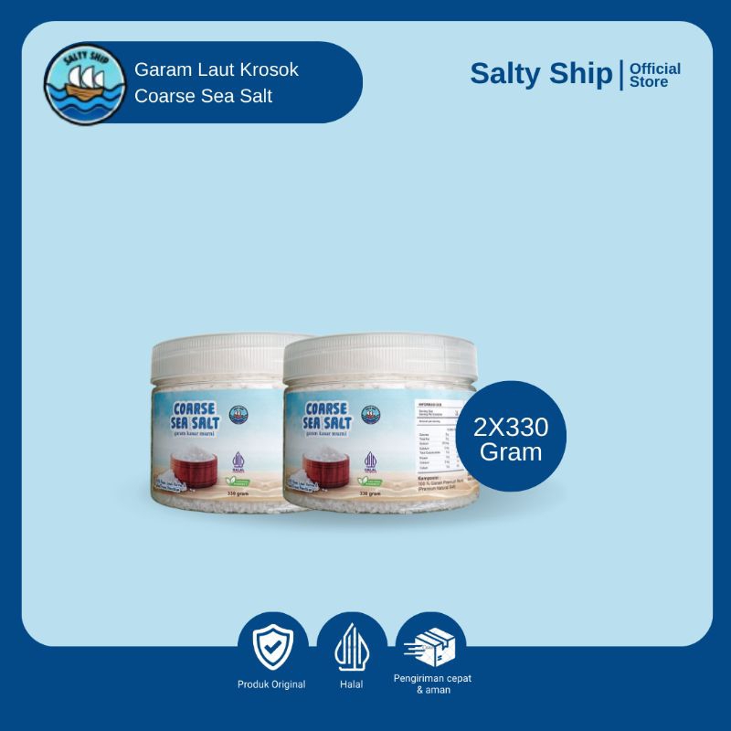 

Salty Ship Garam Laut Kasar 2X330gr - Coarse Sea Salt 100% Alami & Halal