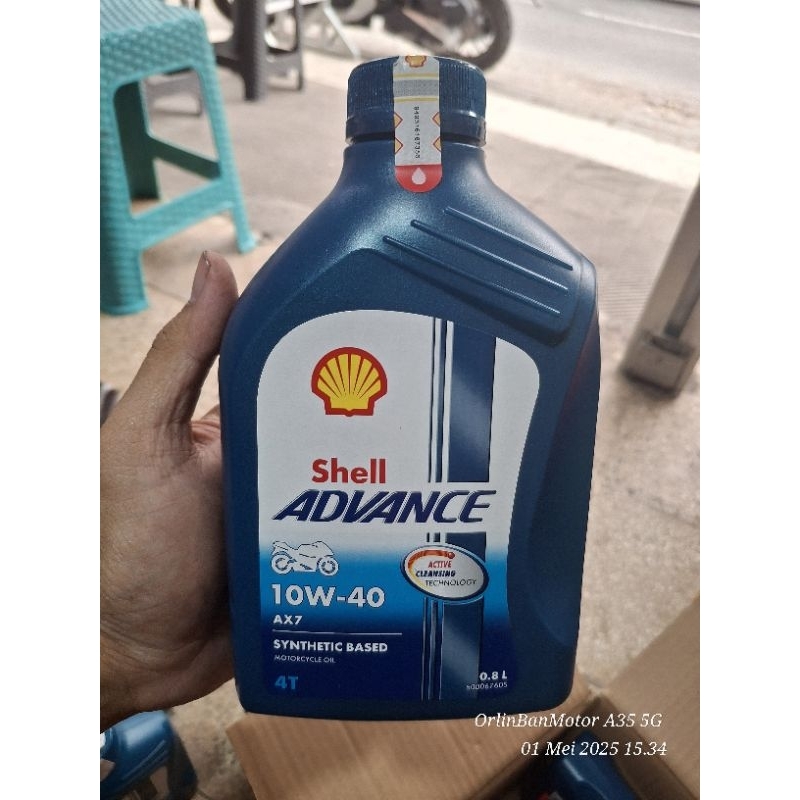 OLI SHELL ADVANCE AX7 10W-40 0,8 L/OLI MESIN SHELL ADVANCE AX7 MOTOR BEBEK/OLI ORIGINAL SHELL MOTOR 
