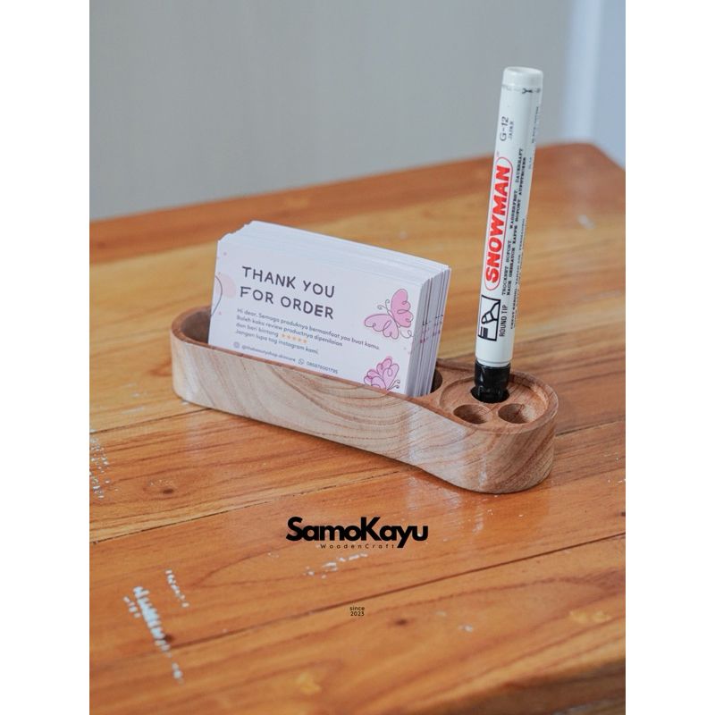 

Tempat kartu nama kayu Aesthetic | stand name card holder wooden | pen stand wooden