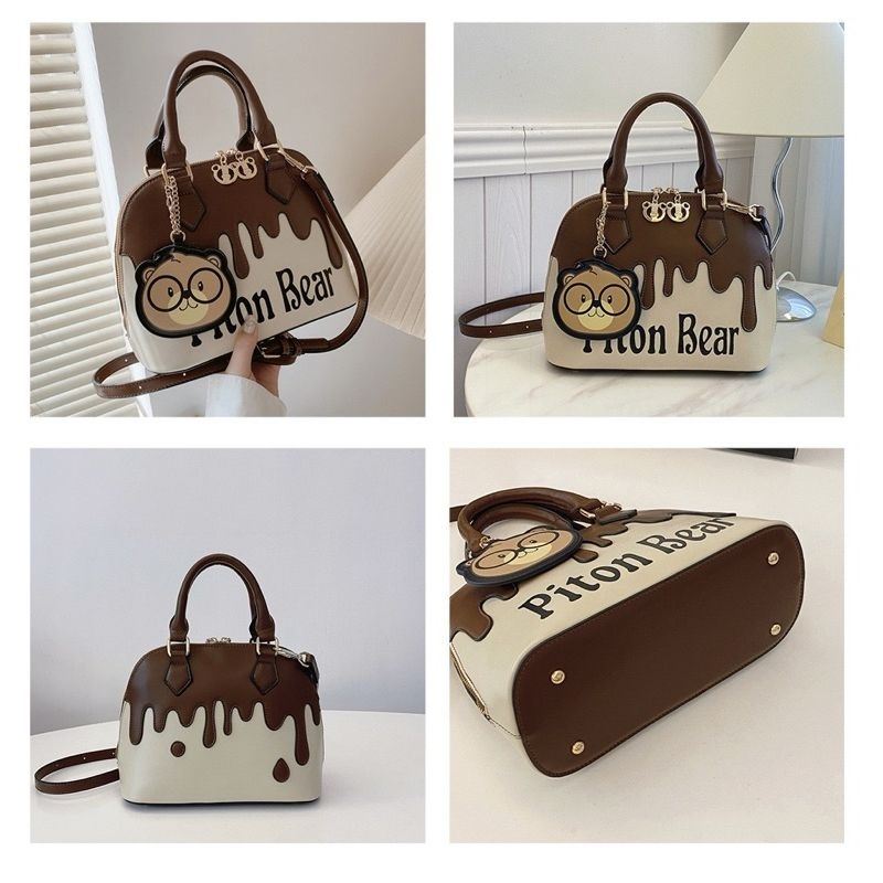 TAS SELEMPANG WANITA BEIBAOBAO PITON BEAR ICE CREAM ORIGINAL