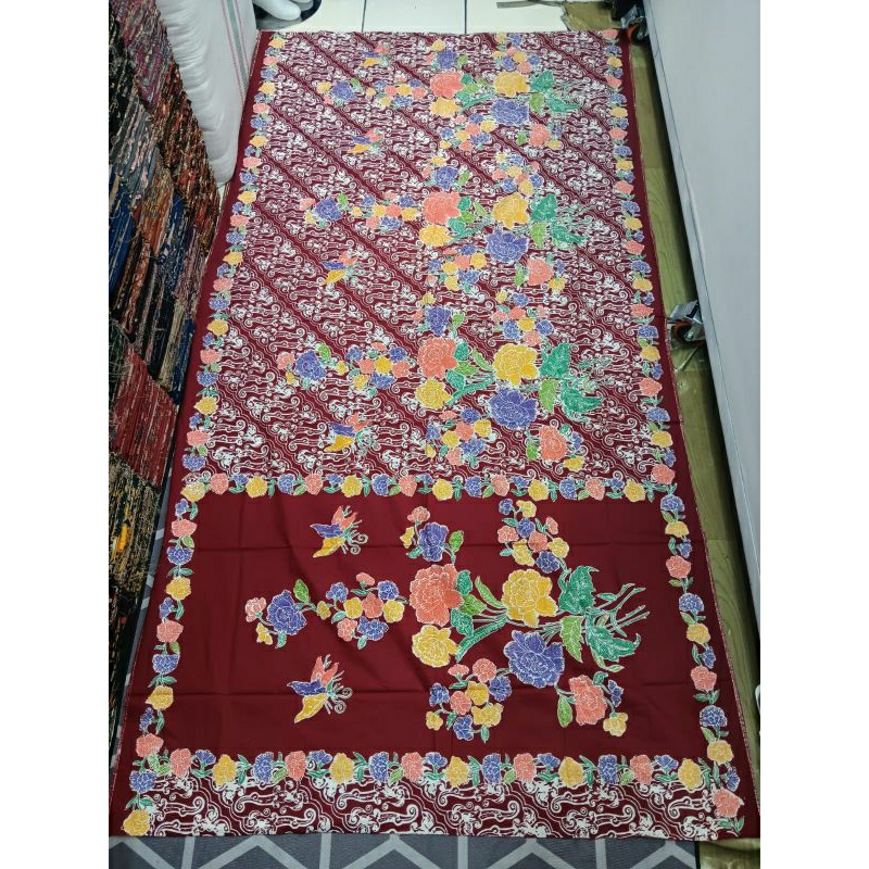 Batik katun cap encim/Bahan sarung batik/Batik encim betawi/Pekalongan/Kain sarung batik