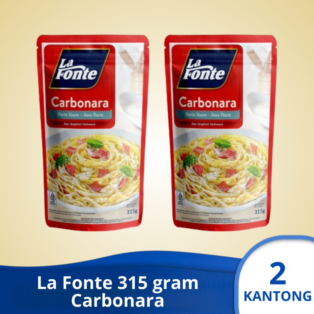 

(PAKET 2 PCS) LA FONTE CARBONARA Saus Pasta 315 gram x 2 pouch