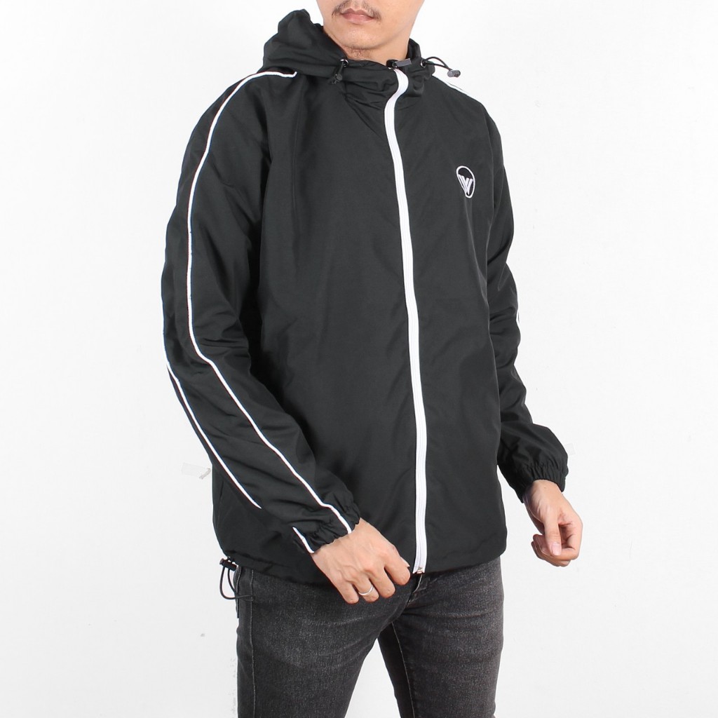 Jaket Parasut Ringkel taslan JN waterproof Resleting // jaket outdoor pria zipper waterproof