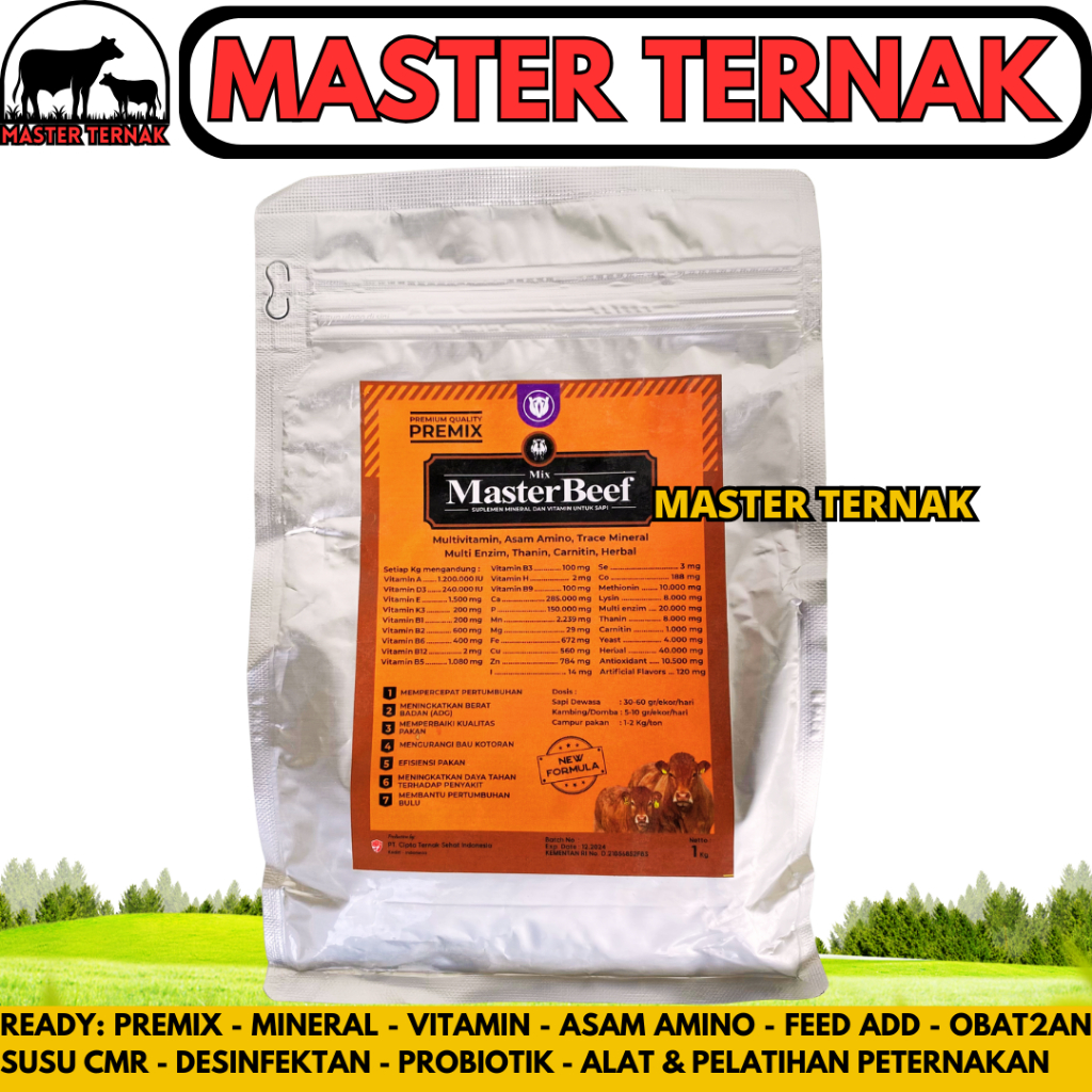 PREMIX SAPI MASTER BEEF 1KG - Premix Pemacu Pertumbuhan & Penggemukan Sapi - Penggemuk Sapi