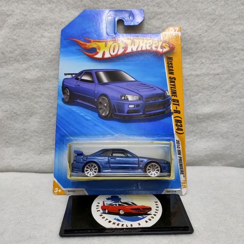 HOTWHEELS NISSAN SKYLINE GT-R R34  2010 HW PREMIERE FIRST EDITION BIRU