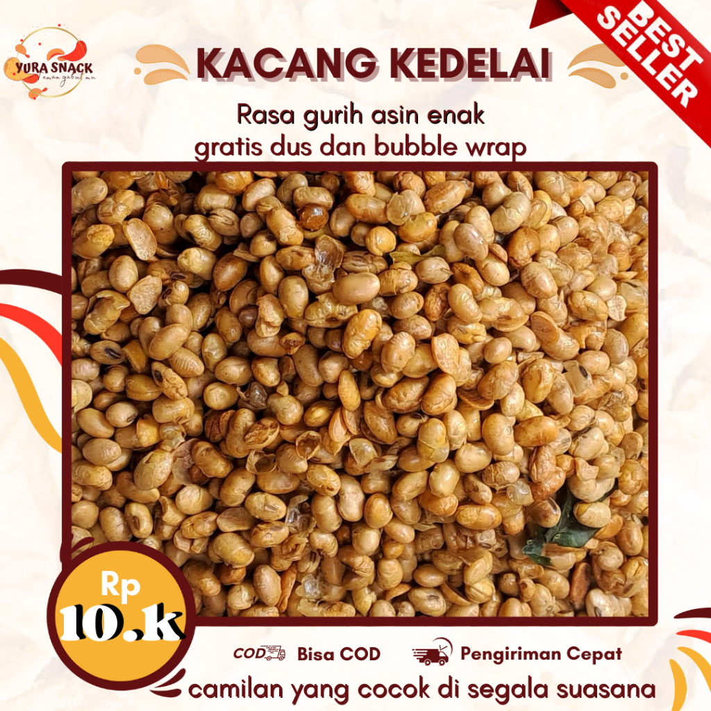

Kacang Kedelai Goreng Bawang Renyah Gurih Asin | Kacang Dele Matang Siap Kemasan 250gr 500gr