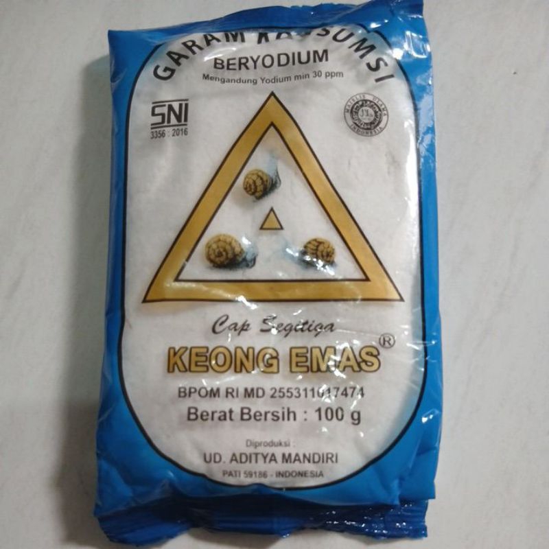 

Garam Dapur halus beryodium, kemasan 100 gram
