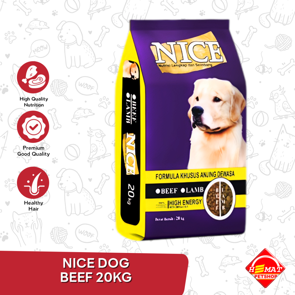 Makanan Anjing Nice Dog Lamb & Beef 20kg Dog Food