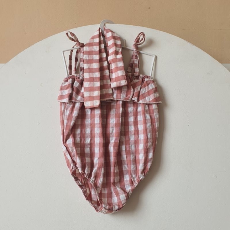 Preloved Jumper Plus Bando Baby Girl Anak Perempuan jumper jumpsuit Bodysuit 6-12 bulan kids