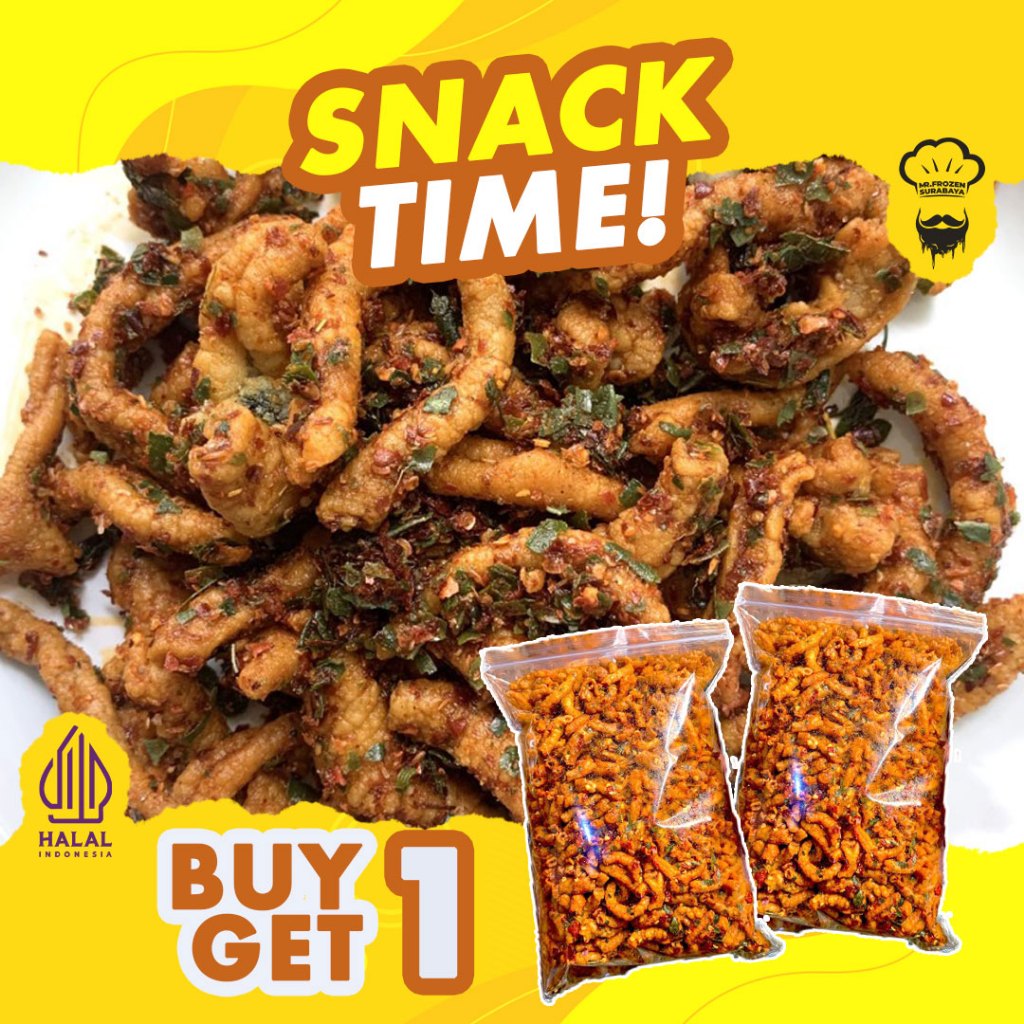 

BUY 1 GET 1 - Keripik Usus Ayam Gurih Bumbu Cikruh Daun Jeruk
