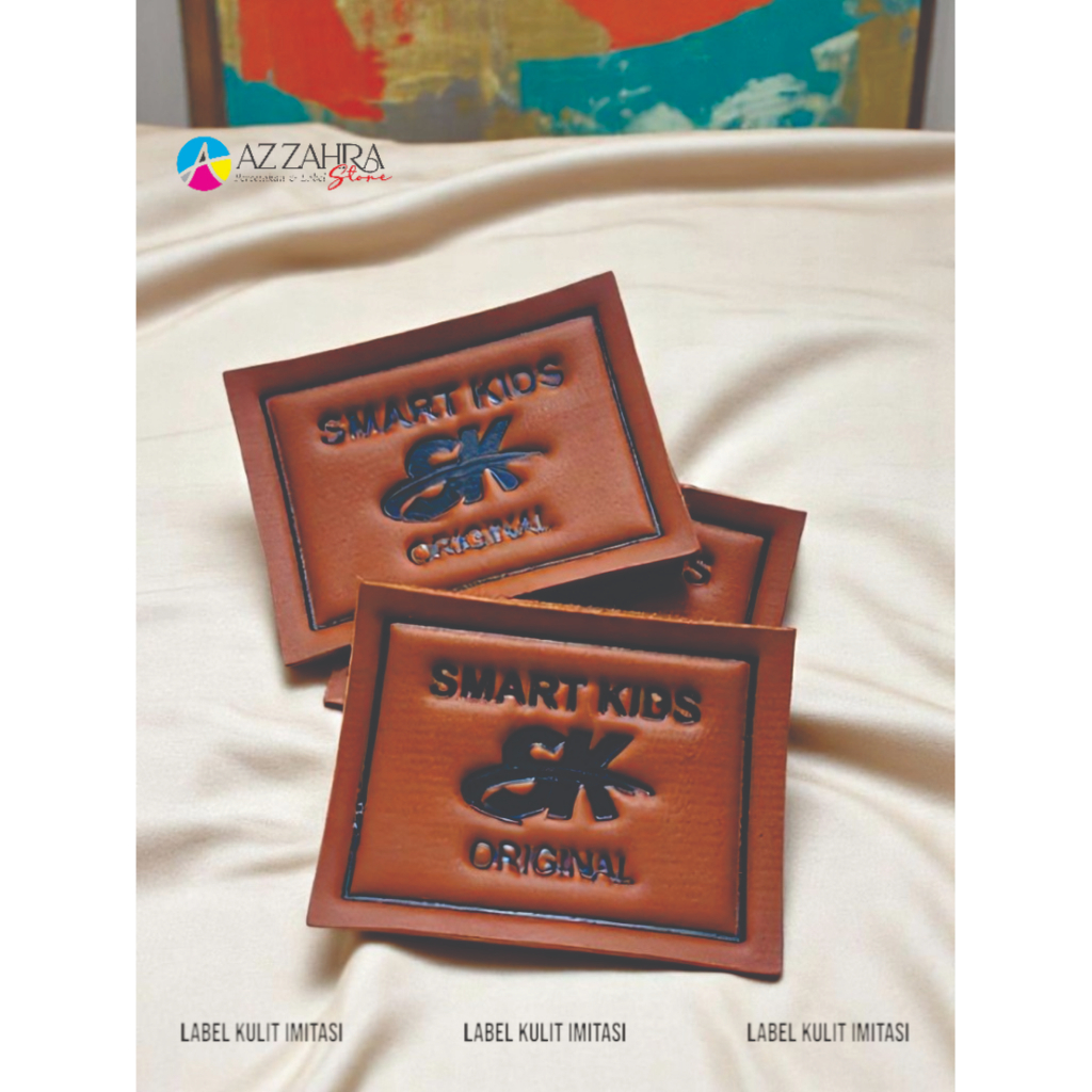 ( Free Desain ) kulit imitasi custom / label imitasi / label kulit / label celana / label tas / labe