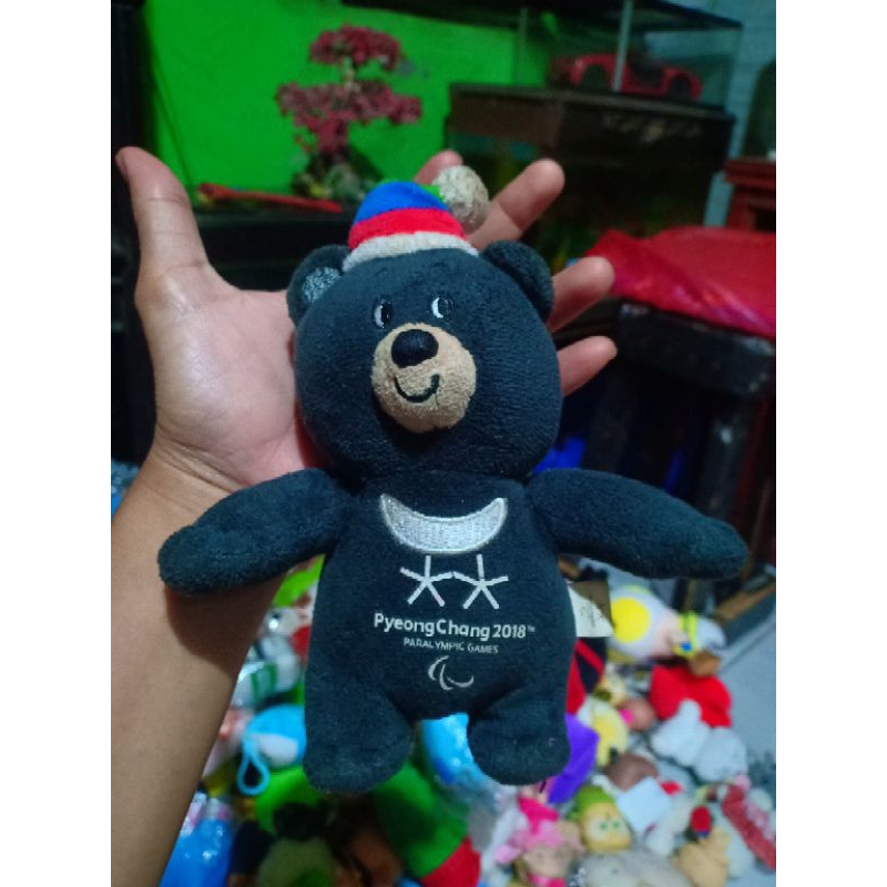gantungan kunci boneka beruang maskot Pyeongchang 2018
