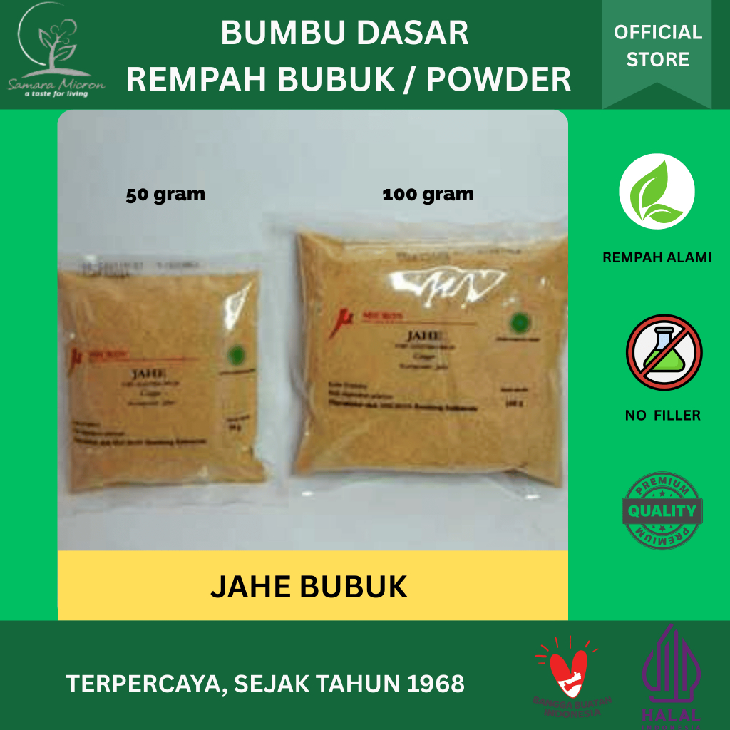 

Bumbu Samara Micron - Jahe Bubuk Halus - Ginger Powder