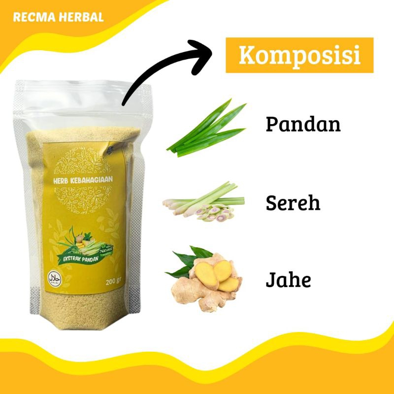 

EKSTRAK JAHE PANDAN HERBAL BAHAGIA DAN INSOMNIA