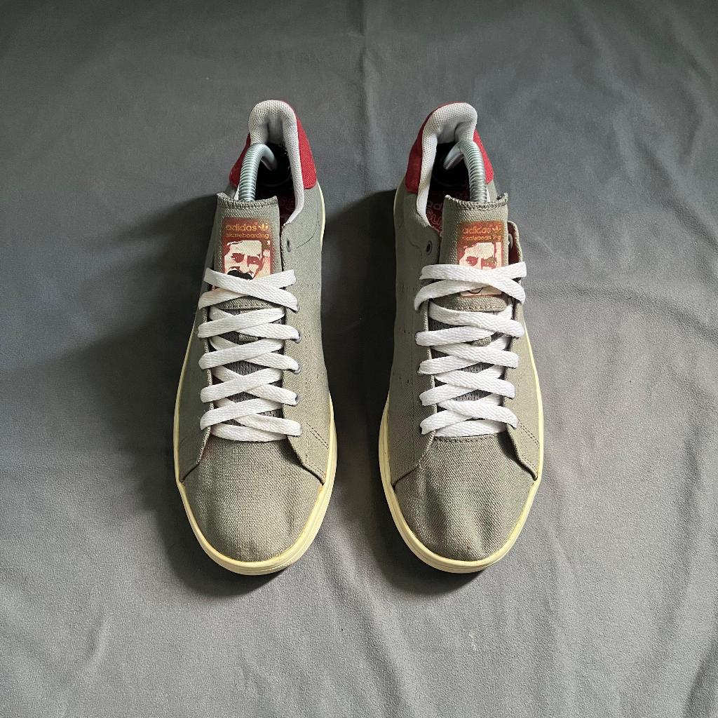 ADIDAS STANSMITH SKATEBOARDING GREY RED II SECOND ORIGINAL II SEPATU CASUAL
