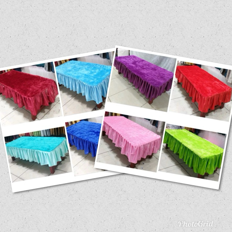 taplak meja bulu rumbai / taplak meja bulu / taplak meja tamu / taplak meja rasfur