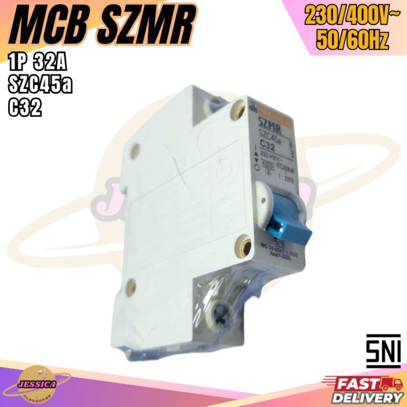 MCB SZMR 32A/32 Ampere Listrik PLN/Ampere Pemutus Arus Listrik/MCB SZMR 32 Ampere/Pemutus Arus Listr