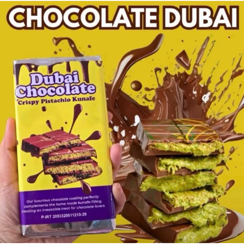 

TERMURAH!!! Dessert Coklat “DUBAI PISTACHIO KUNAFE” Tersedia Berat 130 Gr Dan 250 Gr Chocolate Crispy