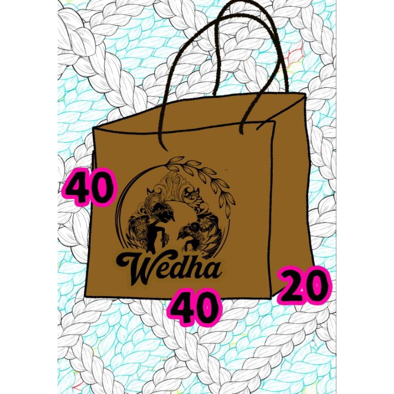 

paper bag buket 40 x 20 x 40 sablon