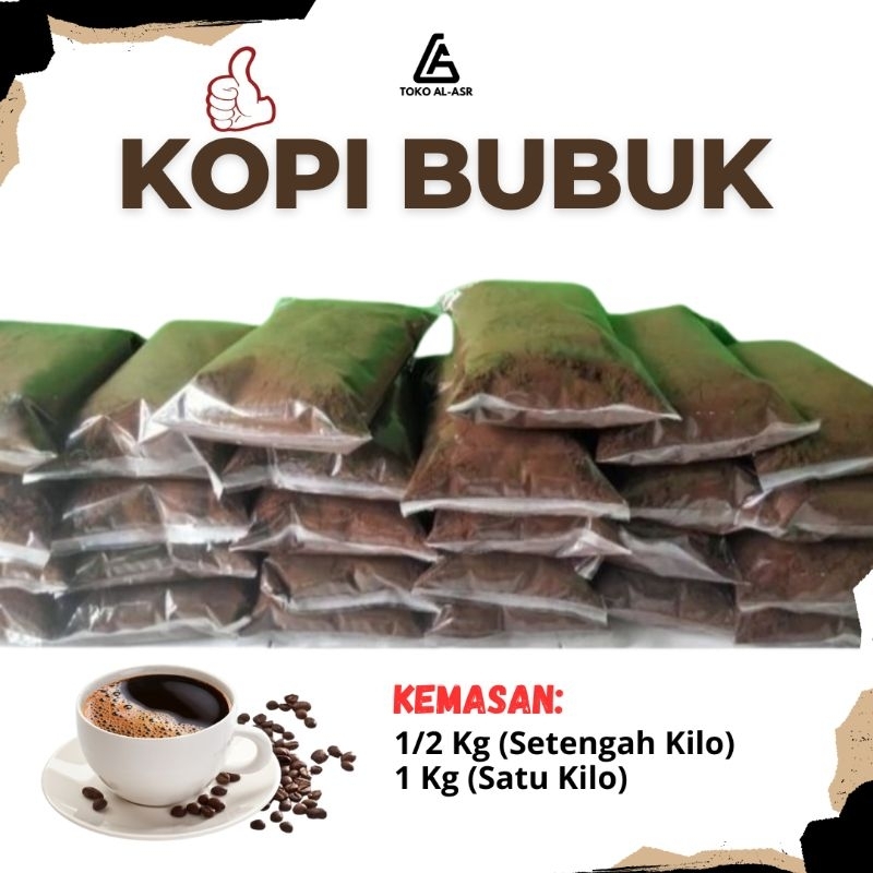 

1Kg Kopi Bubuk Hitam, Murah Meriah, Aroma Mantap