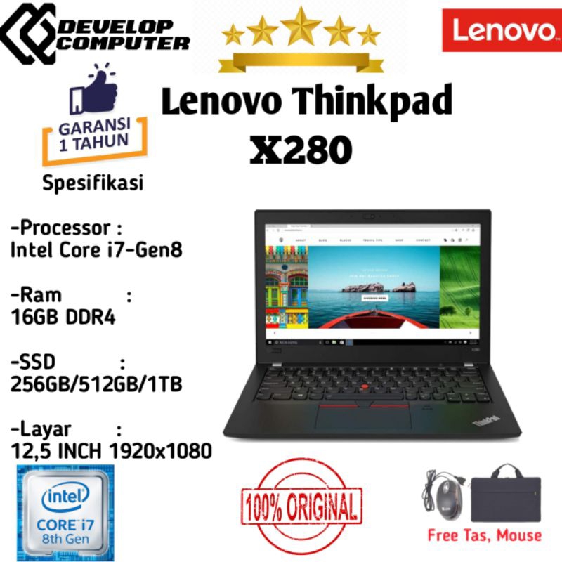 laptop lenovo thinkpad X280/X390 Core i5/i7 Gen8 Ram 8GB MULUS BERGARANSI