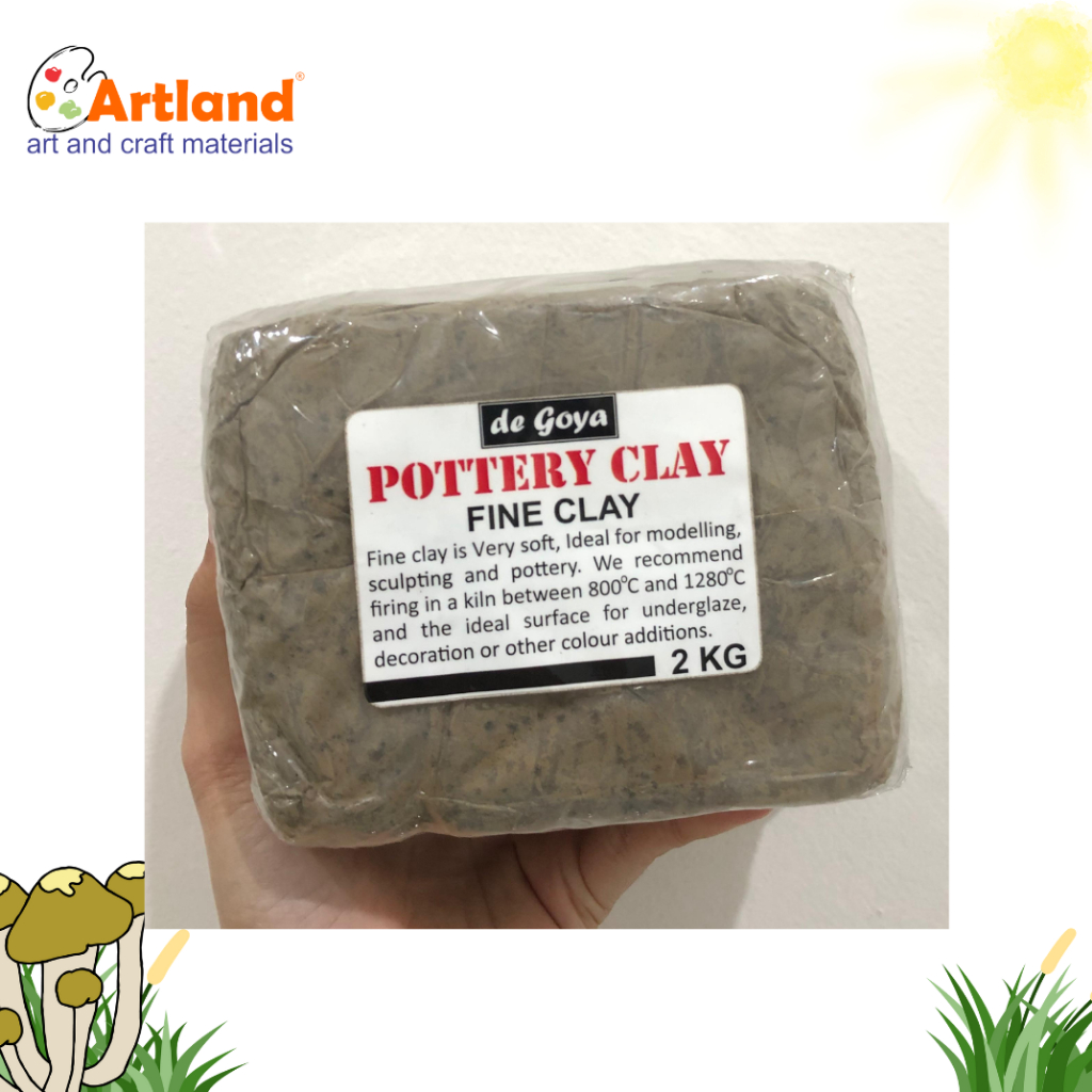 

de Goya Pottery Clay Fine Clay 2 KG – Tanah Liat Halus untuk Modeling & Kerajinan Tangan