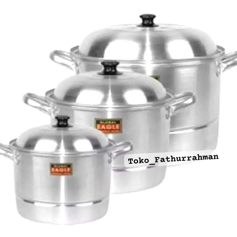 BATAM -  Panci Dandang Kukus 36 40 45 50 55 60 CM Aluminium Global Eagle / Panci Kukus Besar / Panci