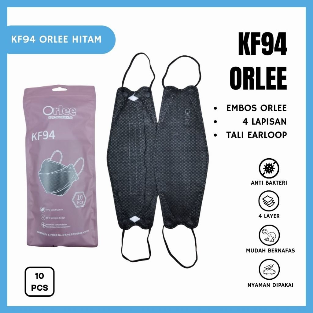 Masker KF94 | Masker KF 94 | Masker KF94 Orlee | Masker Orlee | Masker KF94 Hitam | KF94 Masker