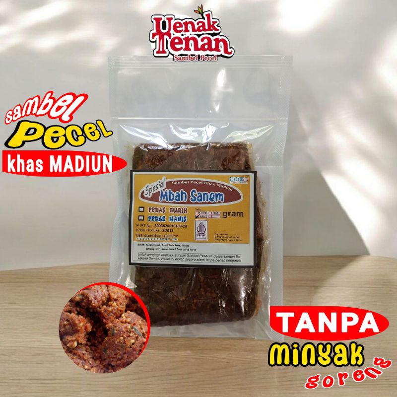 

Sambal Kacang Bumbu Sambel Pecel Madiun Asli Sangrai Spesial Standing Pouch 250 gram Mbah Sanem