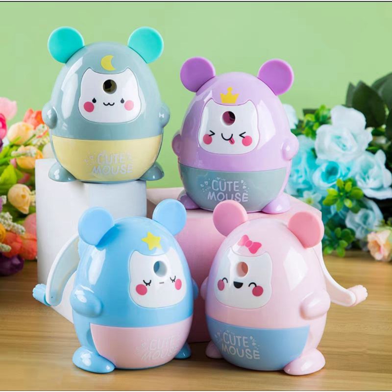 

Serutan pensil cute mouse/ sharpener pencil mouse lucu/ ongotan pensil/ serutan pencil karakter lucu