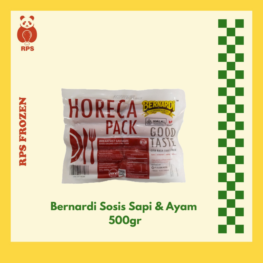 

Bernardi Sosis Sapi & Ayam 500gr, sosis sapi, sosis ayam