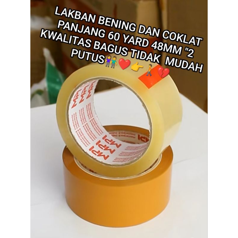 

Lakban Bening Dan Coklat 60 & 100 yard 48mm