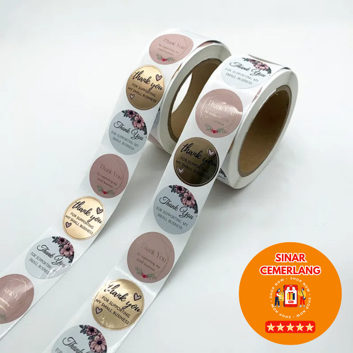 

SC Sticker Thankyou 1 Roll 500Pcs /Sticker Thank You /Sticker Amplop / Stiker Terima Kasih 500pcs