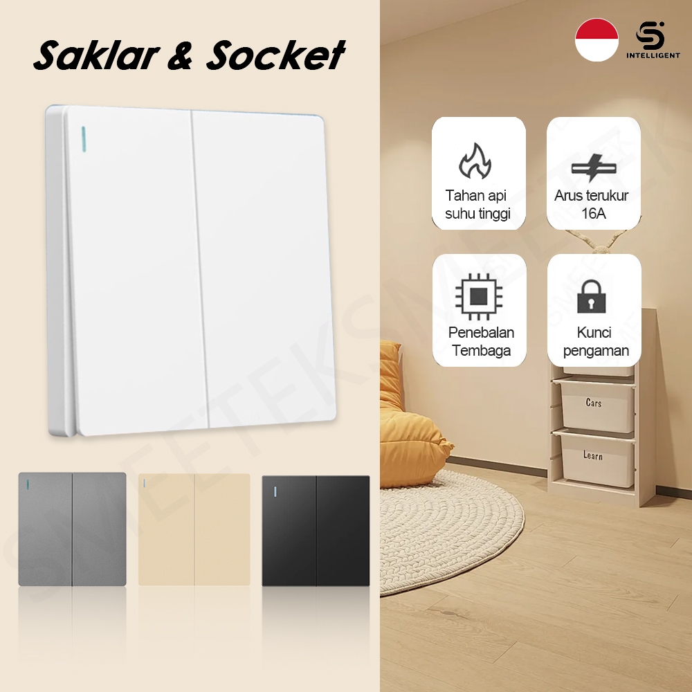 Sakelar Double 2 Gang Saklar On Off Switch Push Button Saklar Listrik 2 tombol 1 Arah 2 Arah