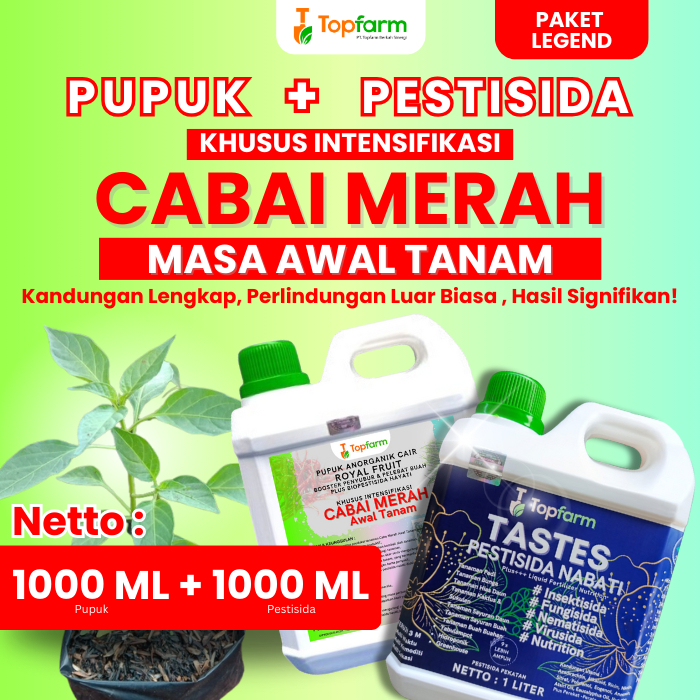 Pupuk Topfarm / Pupuk Cabe Merah Awal Tanam / Pupuk Pertumbuhan Cabe Merah  / Pupuk Awal Tanam Cabe 