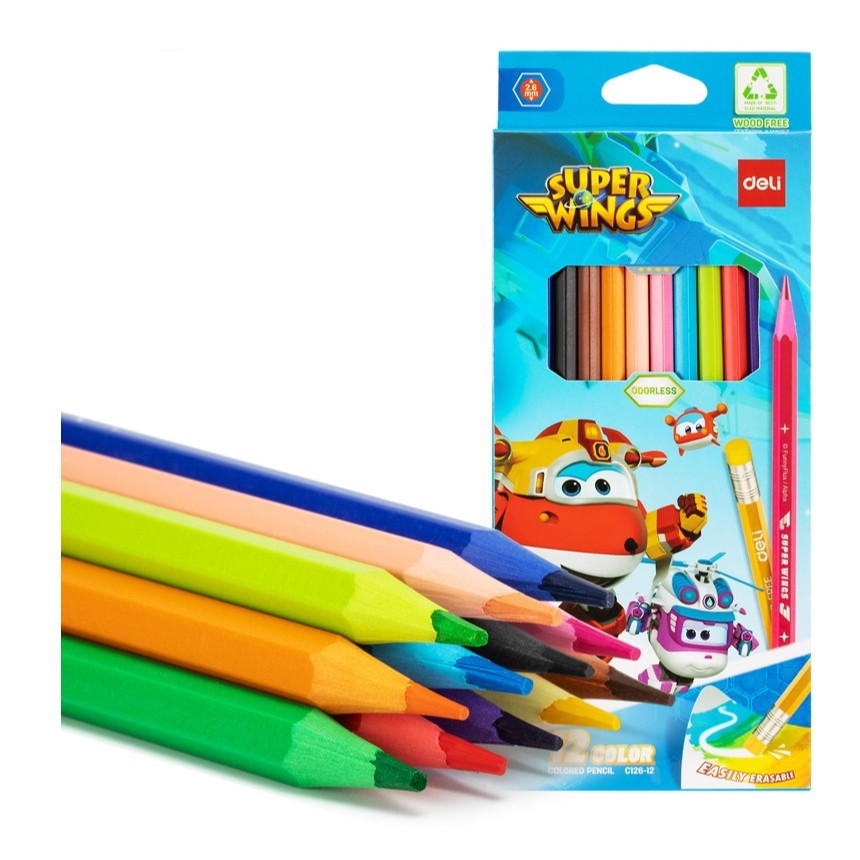 

PENSIL WARNA + PENGHAPUS DELI COLOR PENCIL + ERASER 12 WARNA C126-12