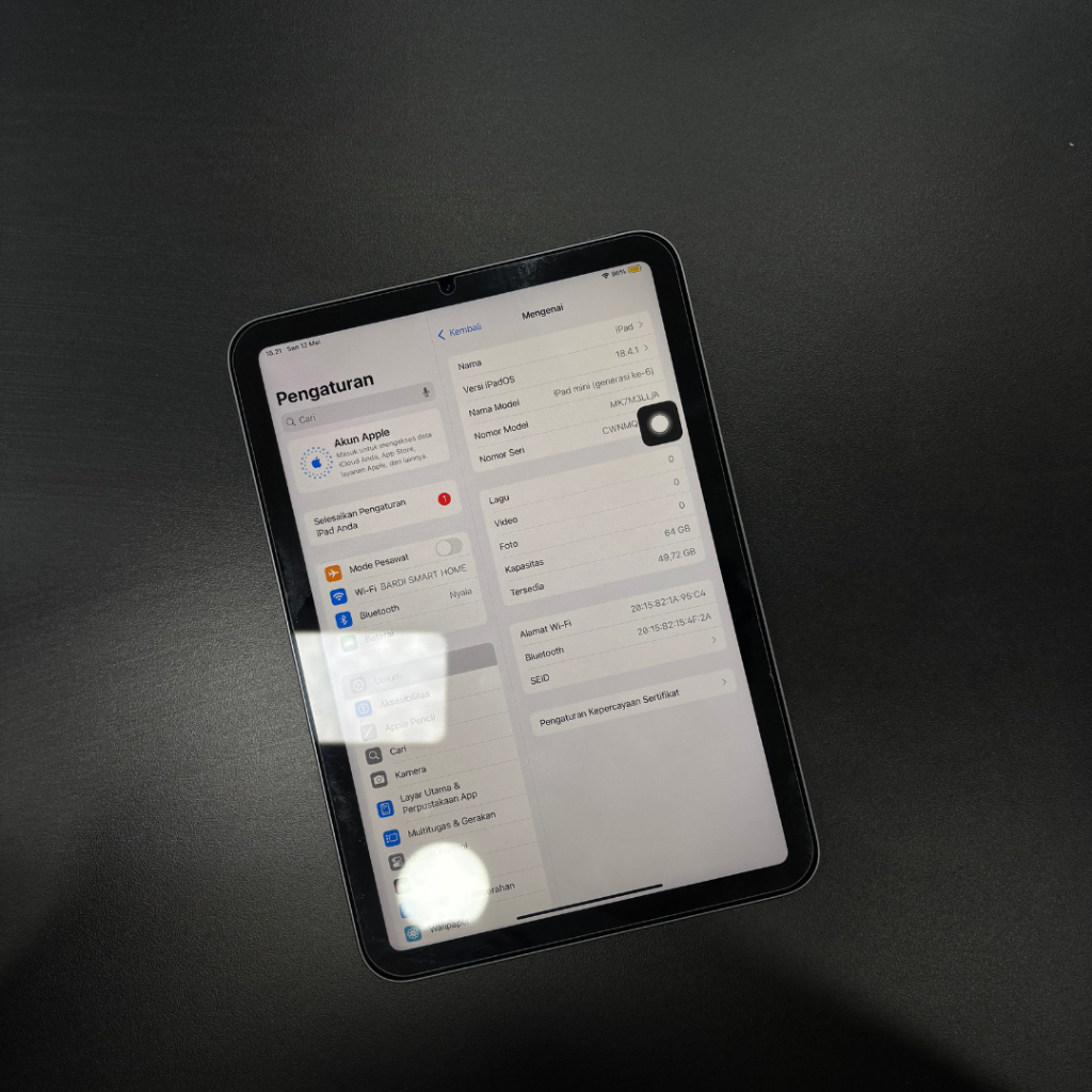 iPad Mini 6 64GB Wifi Gray - Second / Ex Inter / Masih Garansi