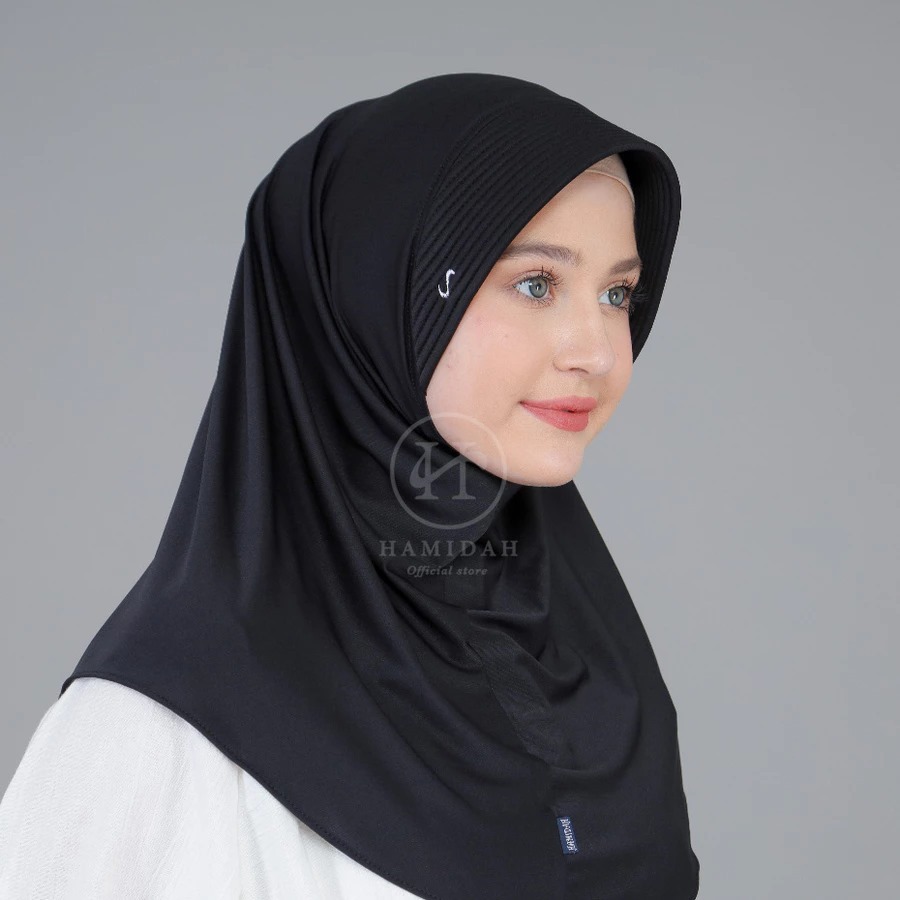 HIJAB BERGO HAMIDAH PREMIUM WARNA HITAM (ORIGINAL)