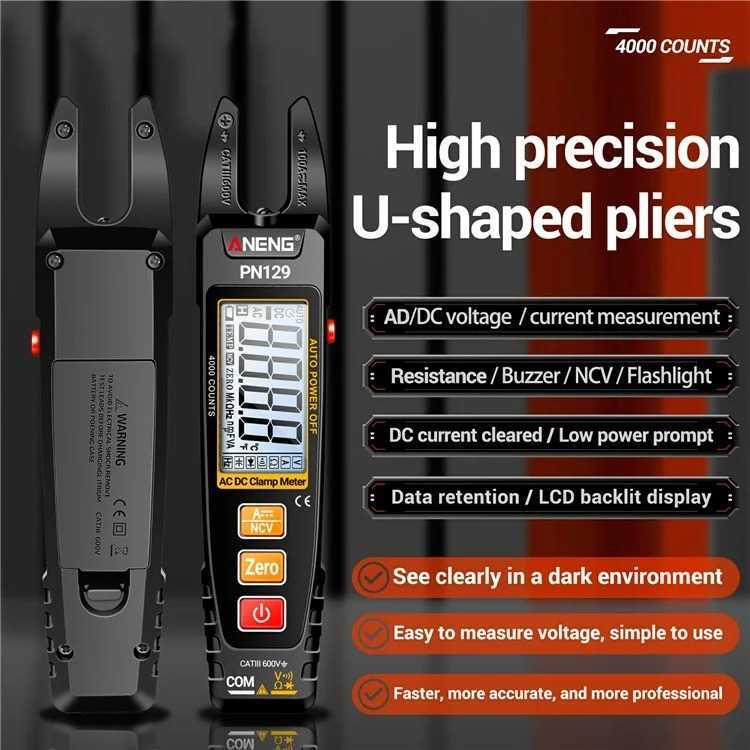 See Shop ID - ANENG Clamp Meter Digital Multimeter Multitester LCD 4000 Count - PN129