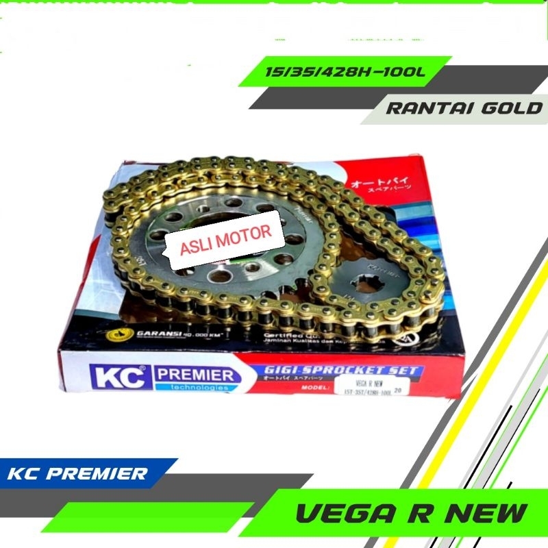 Gear Set Vega R New 2006 2007 Gearset 15T 35T 428H 100L Girset Gir Paket Depan Belakang Model SSS Pl