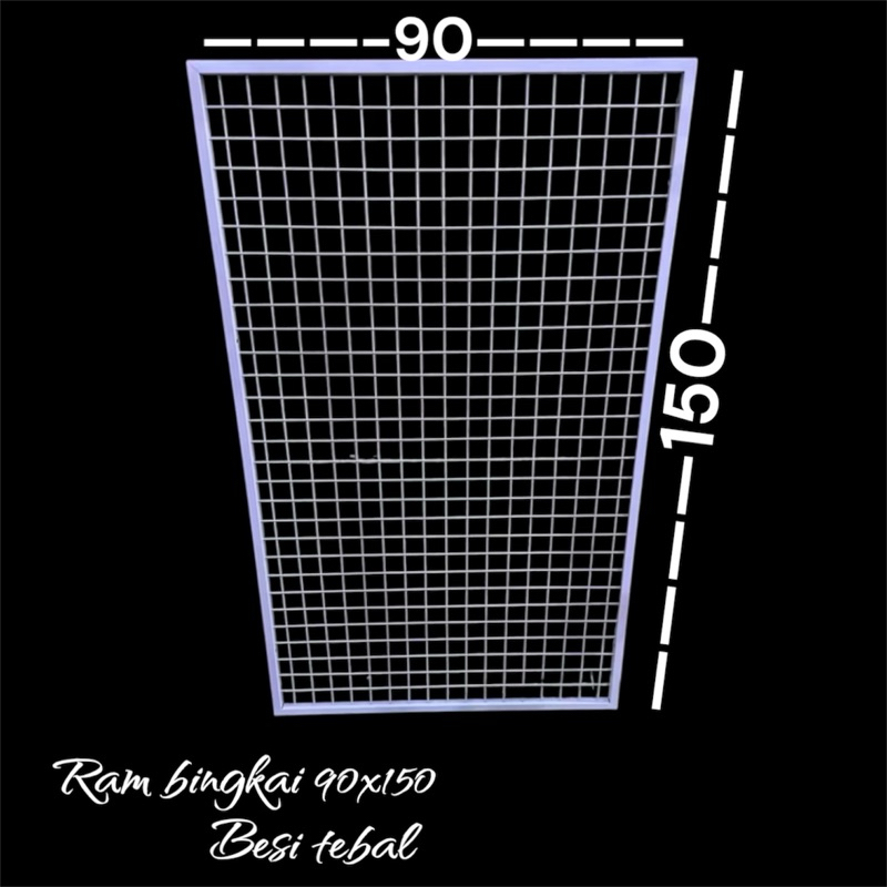 Ram dinding 90x150 tebal putih | ram bingkai / rak aksesoris display| ram kawat | ram besi