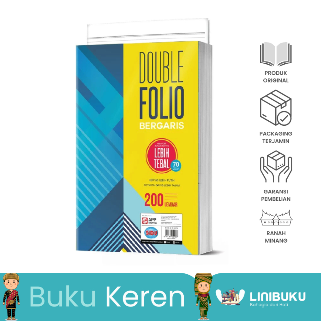 

Kertas Double Folio Garis SIDU ISI 200 sheet DAN 100 sheet - ATK