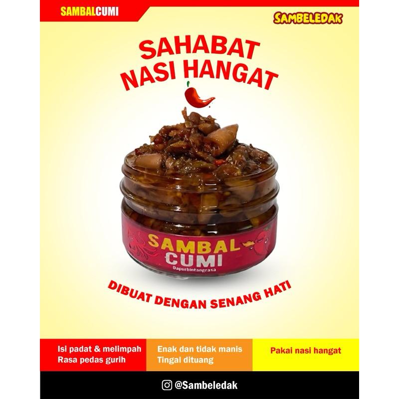 

Sambal Cumi /Sambal Cumi pedas dari Sambeledak / Sambal praktis/Sambal instan