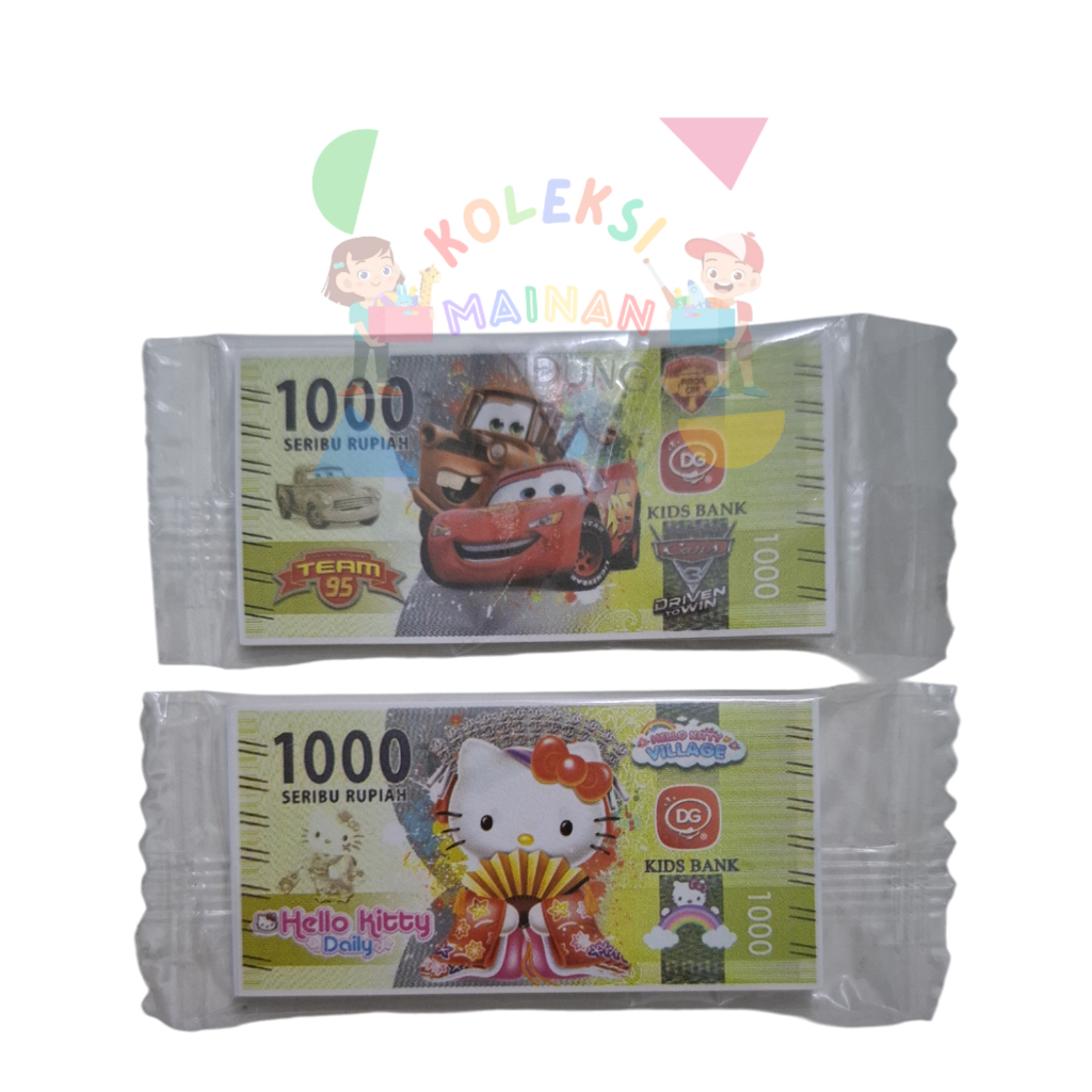 Koleksi mainan uang mini uang mainan kecil gambar karakter anak cute